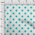 thumbnail image 1 of oneOone Cotton Jersey Turquoise Blue Fabric Polka Dots Dots Sewing Fabric By The Yard Printed Diy Clothing Sewing Supplies 58 Inch Wide, 1 of 4