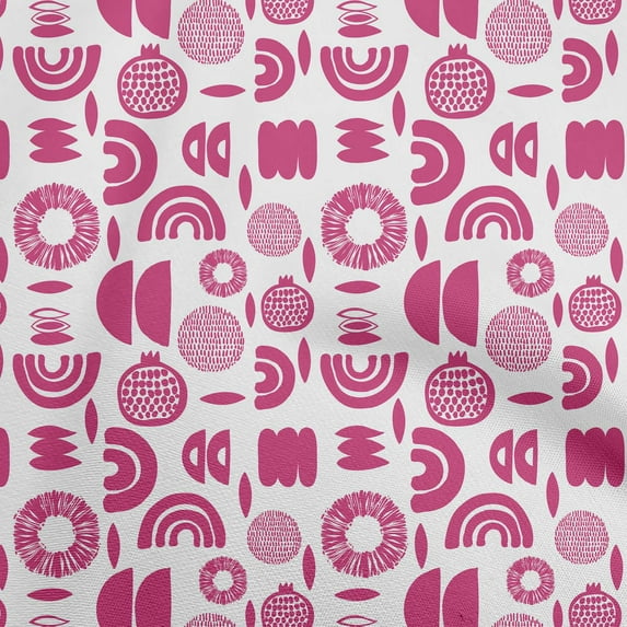 oneOone Cotton Jersey White Fabric Abstract Craft Projects Decor Fabric Printed By The Yard 58 Inch Wide