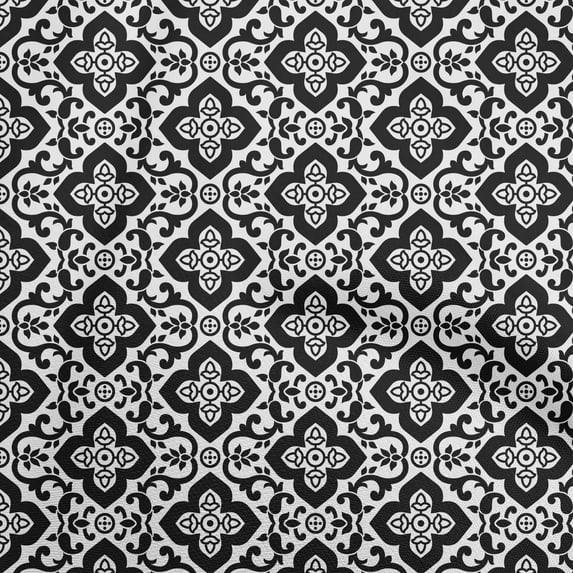 oneOone Cotton Jersey White Fabric Block Fabric For Sewing Printed Craft Fabric By The Yard 58 Inch Wide-PO