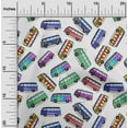 thumbnail image 1 of oneOone Cotton Jersey White Fabric Bus Quilting Supplies Print Sewing Fabric By The Yard 58 Inch Wide-URW, 1 of 4