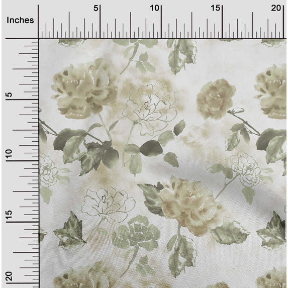 oneOone Cotton Jersey White Fabric Flower Fabric For Sewing Printed Craft Fabric By The Yard 58 Inch Wide-R4D