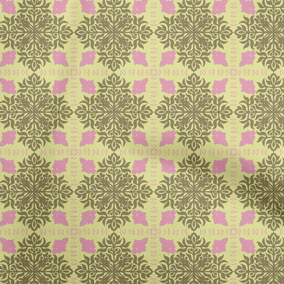 oneOone Cotton Jersey Yellow Fabric Arabic Moroccan Sewing Craft Projects Fabric Prints By Yard 58 Inch Wide