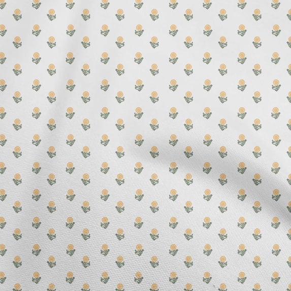 oneOone Cotton Jersey Yellow Fabric Asian Floral Block Sewing Craft Projects Fabric Prints By Yard 58 Inch Wide
