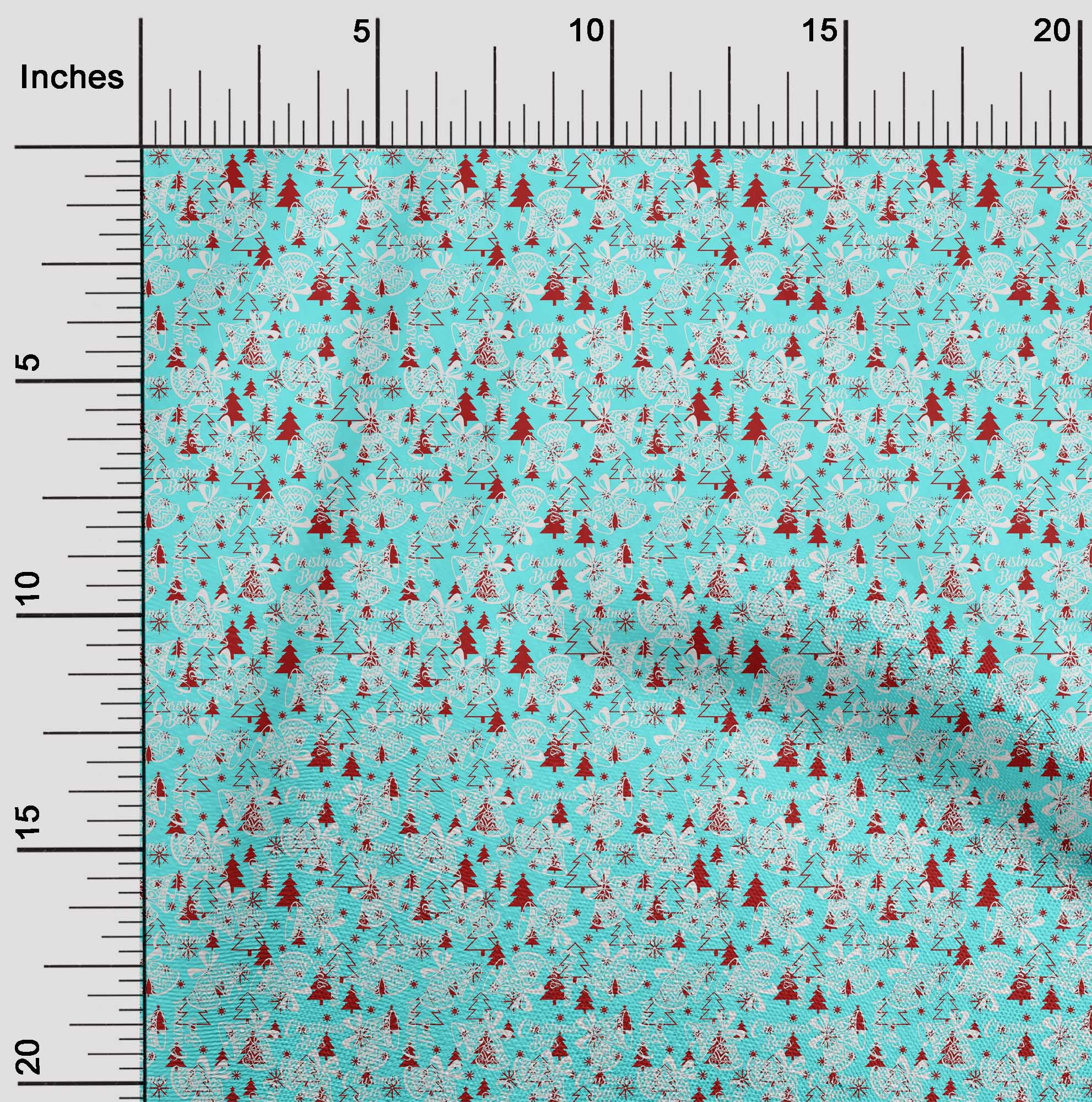 oneOone Cotton Poplin Aqua Blue Fabric Christmas Diy Clothing Quilting Fabric Print Fabric By Yard 56 Inch Wide