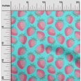 thumbnail image 1 of oneOone Cotton Poplin Aqua Blue Fabric Strawberry Fruit Dress Material Fabric Print Fabric By The Yard 42 Inch Wide, 1 of 4