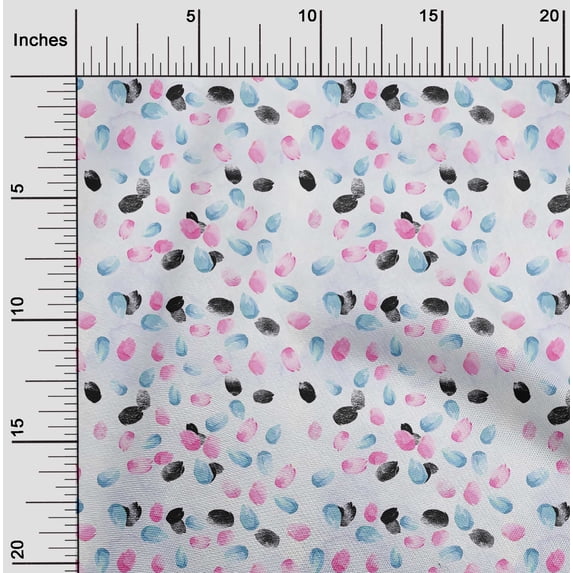 oneOone Cotton Poplin Baby Blue Fabric Brush Stroke Watercolor Fabric For Sewing Printed Craft Fabric By The Yard 42 Inch Wide