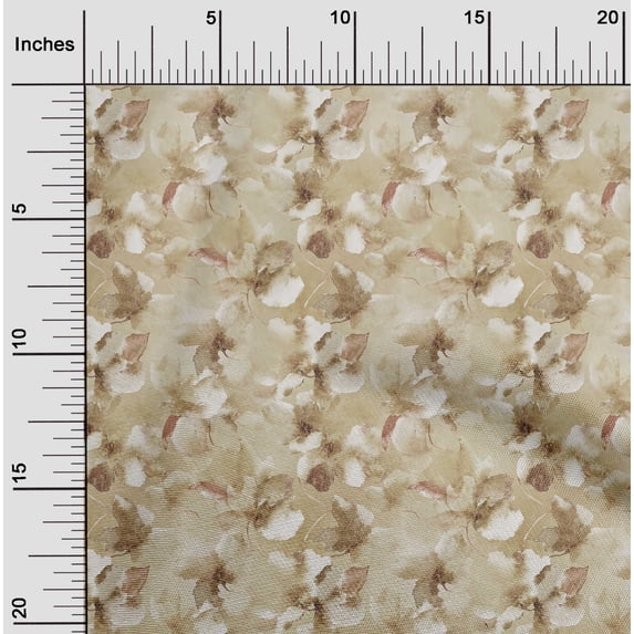 oneOone Cotton Poplin Beige Fabric Flower Craft Projects Decor Fabric Printed By The Yard 56 Inch Wide-8WW