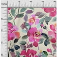 thumbnail image 1 of oneOone Cotton Poplin Beige Fabric Leaves & Rose Floral Sewing Craft Projects Fabric Prints By Yard 56 Inch Wide, 1 of 4