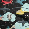 thumbnail image 1 of oneOone Cotton Poplin Black Fabric Airplane Nursery Kids Dress Material Fabric Print Fabric By The Yard 42 Inch Wide, 1 of 6
