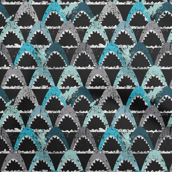 oneOone Cotton Poplin Black Fabric Ocean Shark Fabric For Sewing Printed Craft Fabric By The Yard 56 Inch Wide