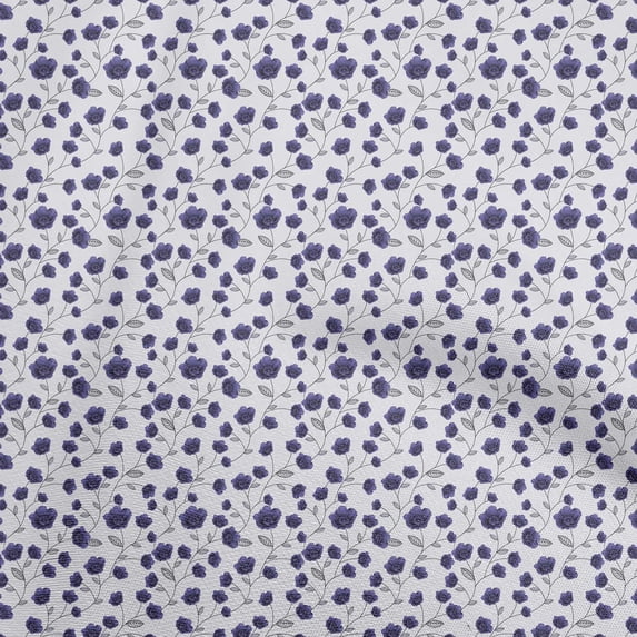 oneOone Cotton Poplin Blue Fabric Florals Craft Projects Decor Fabric Printed By The Yard 56 Inch Wide