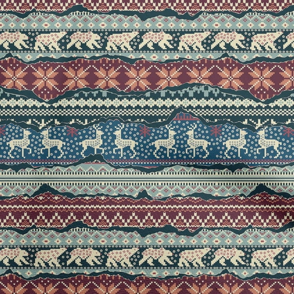oneOone Cotton Poplin Blue Fabric Merry Christmas Fabric For Sewing Printed Craft Fabric By The Yard 56 Inch Wide