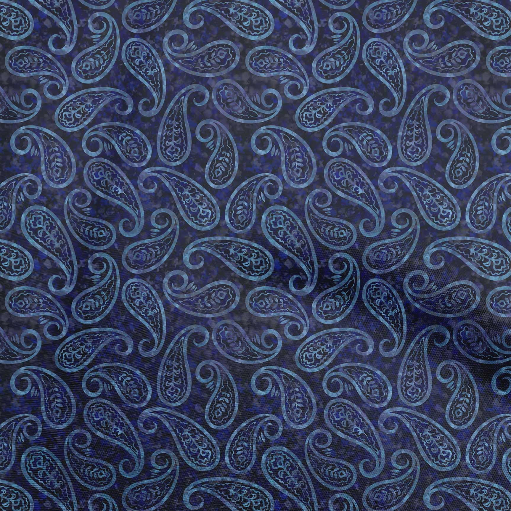 oneOone Cotton Poplin Blue Fabric Paisleys Quilting Supplies Print Sewing Fabric By The Yard 56 Inch Wide