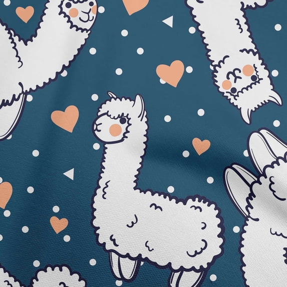 oneOone Cotton Poplin & Blue Fabric Sheep Nursery Decor Sewing Material Print Fabric By The Yard 56 Inch Wide
