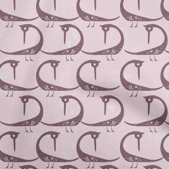 oneOone Cotton Poplin Blush Pink Fabric Abstract Bird Sewing Craft Projects Fabric Prints By Yard 42 Inch Wide-QC