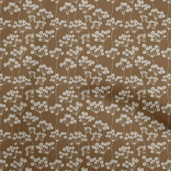 oneOone Cotton Poplin Brown Fabric Floral Sewing Fabric By The Yard Printed Diy Clothing Sewing Supplies 56 Inch Wide