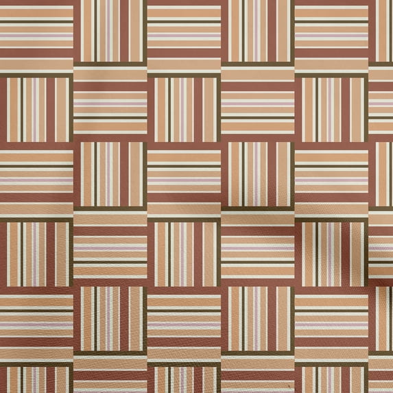 oneOone Cotton Poplin Brown Fabric Geometric Sewing Material Print Fabric By The Yard 56 Inch Wide