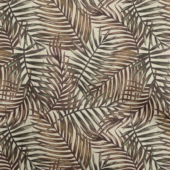 oneOone Cotton Poplin Brown Fabric Leaves Dress Material Fabric Print Fabric By The Yard 56 Inch Wide