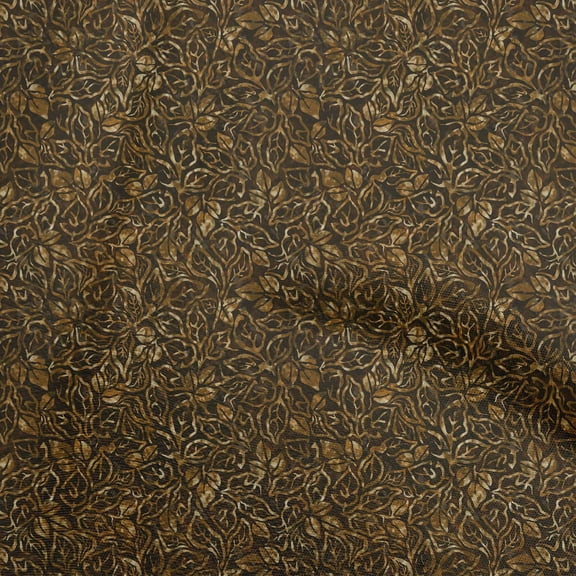 oneOone Cotton Poplin Dark Brown Fabric Aian Batik Sewing Fabric By The Yard Printed Diy Clothing Sewing Supplies 56 Inch Wide