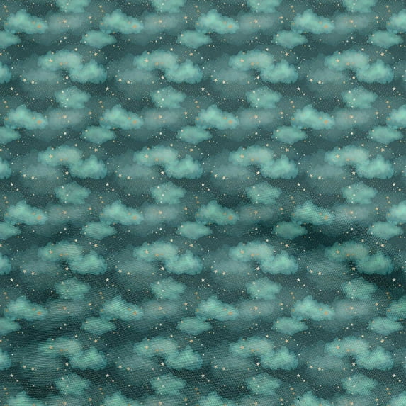 oneOone Cotton Poplin Dark Green Fabric Galaxy Sewing Craft Projects Fabric Prints By Yard 56 Inch Wide