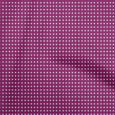 oneOone Cotton Poplin Dark Magenta Fabric Polka Dress Material Fabric Print Fabric By The Yard 56 Inch Wide
