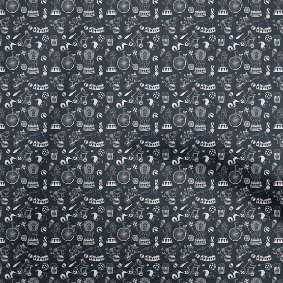 oneOone Cotton Poplin Dark Navy Blue Fabric Circus Sewing Craft Projects Fabric Prints By Yard 42 Inch Wide