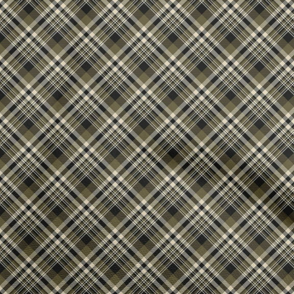 oneOone Cotton Poplin Dark Olive Green Fabric Plaid Quilting Supplies Print Sewing Fabric By The Yard 42 Inch Wide