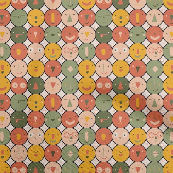 oneOone Cotton Poplin Dark Peach Fabric Kids Circle Quilting Supplies Print Sewing Fabric By The Yard 56 Inch Wide