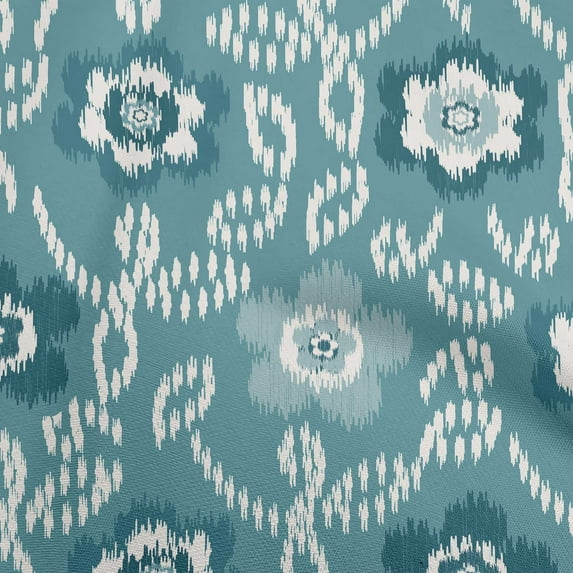 oneOone Cotton Poplin Dark Teal Blue Fabric Floral Fabric For Sewing Printed Craft Fabric By The Yard 42 Inch Wide