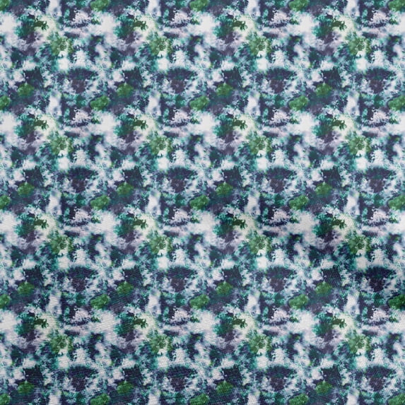 oneOone Cotton Poplin Dark Teal Blue Fabric Tie & Dye Diy Clothing Quilting Fabric Print Fabric By Yard 56 Inch Wide