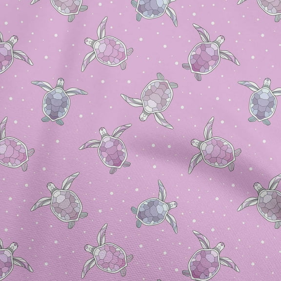 oneOone Cotton Poplin Dusty Purple Fabric Ocean Turtles With Dot Sewing Craft Projects Fabric Prints By Yard 56 Inch Wide