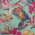thumbnail image 1 of oneOone Cotton Poplin Dusty Teal Green Fabric Floral & Leaves Diy Clothing Quilting Fabric Print Fabric By Yard 42 Inch Wide, 1 of 6