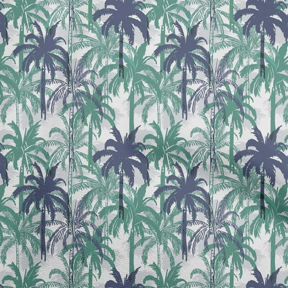 oneOone Cotton Poplin Dusty Teal Green Fabric Tropical Palm Tree Sewing Fabric By The Yard Printed Diy Clothing Sewing Supplies 56 Inch Wide
