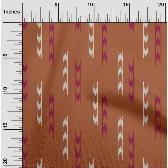 oneOone Cotton Poplin Fabric Arrow Sign Kasuri Printed Fabric 1 Yard 42 Inch Wide