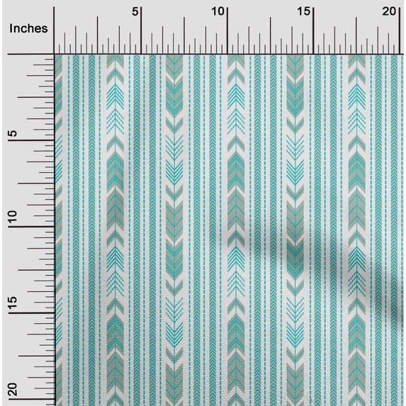oneOone Cotton Poplin Fabric Arrow & Stripe Geometric Decor Fabric Printed BTY 42 Inch Wide