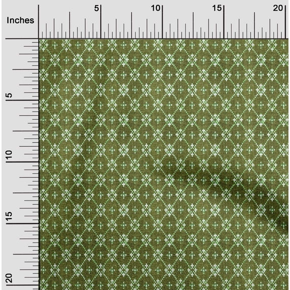 oneOone Cotton Poplin Fabric Check Kasuri Print Fabric BTY 42 Inch Wide