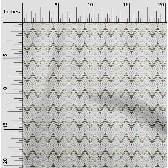 oneOone Cotton Poplin Fabric Chevron|Triangle & Square Geometric Print Fabric By The Yard 42 Inch Wide