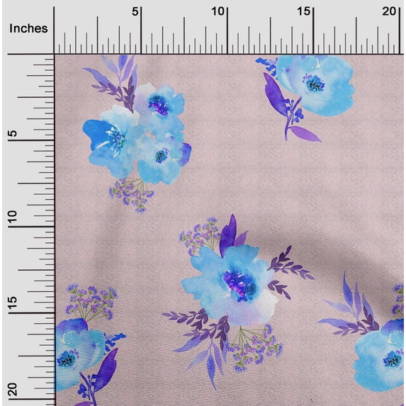 oneOone Cotton Poplin Fabric Chevron|Watercolor Leaves & Peony Floral Print Fabric By Yard 42 Inch Wide