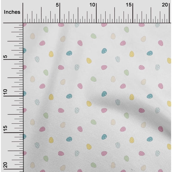 oneOone Cotton Poplin Fabric Egg Easter Decor Fabric Printed BTY 42 Inch Wide