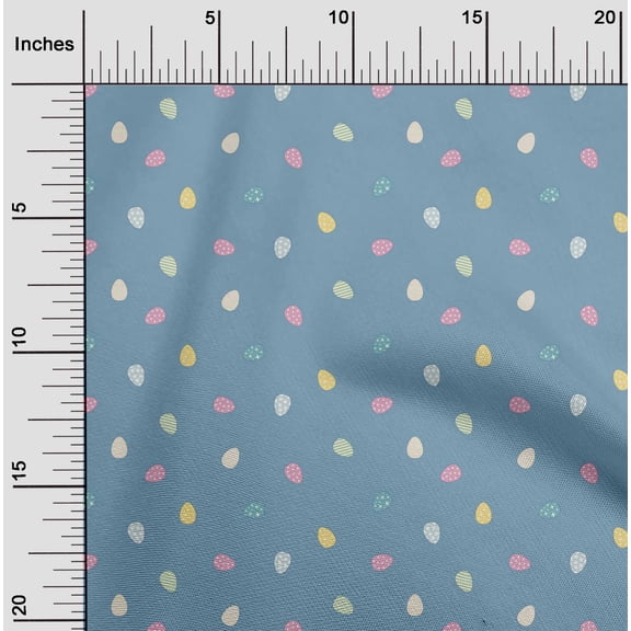 oneOone Cotton Poplin Fabric Egg Easter Print Fabric by The Yard 56 Inch Wide
