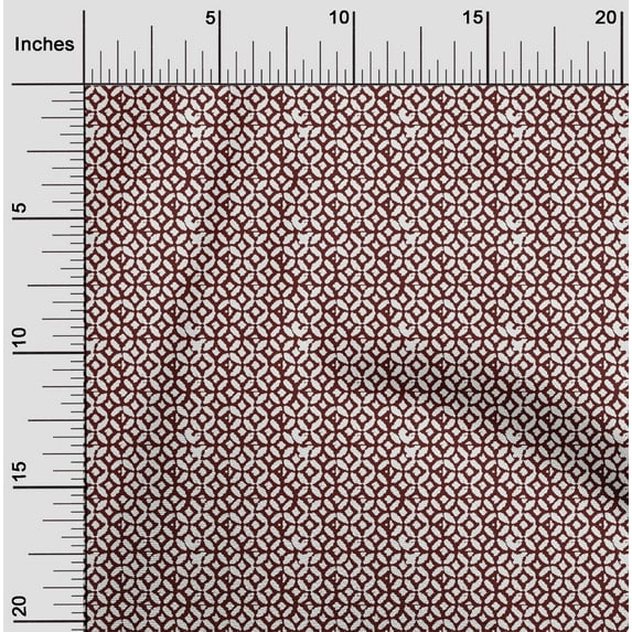 oneOone Cotton Poplin Fabric Geometric Block Printed Craft Fabric BTY 56 Inch Wide