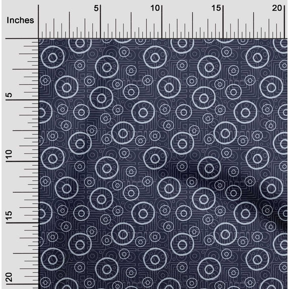 oneOone Cotton Poplin Fabric Geometric & Circle Block Fabric Prints By Yard 56 Inch Wide