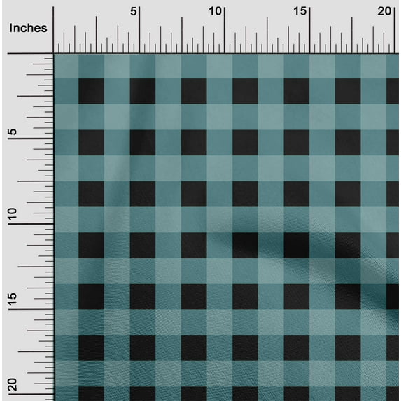 oneOone Cotton Poplin Fabric Gingham Check Print Fabric BTY 42 Inch Wide
