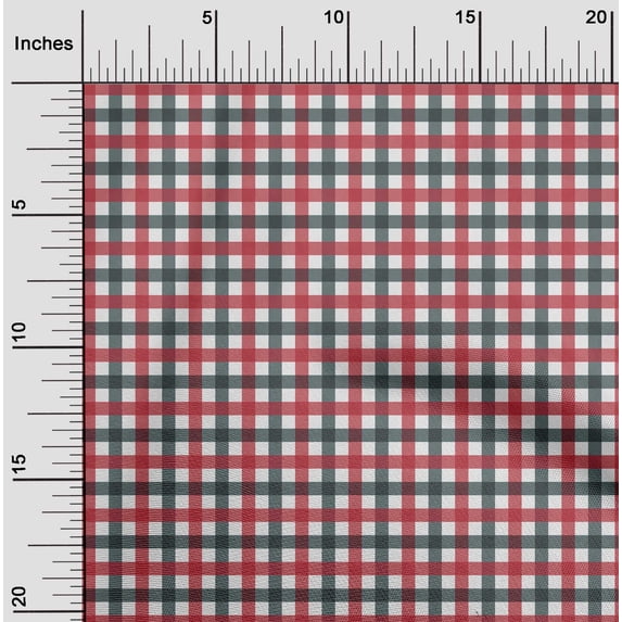 oneOone Cotton Poplin Fabric Gingham Check Print Fabric BTY 56 Inch Wide