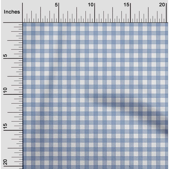 oneOone Cotton Poplin Fabric Gingham Check Print Fabric By The Yard 56 Inch Wide