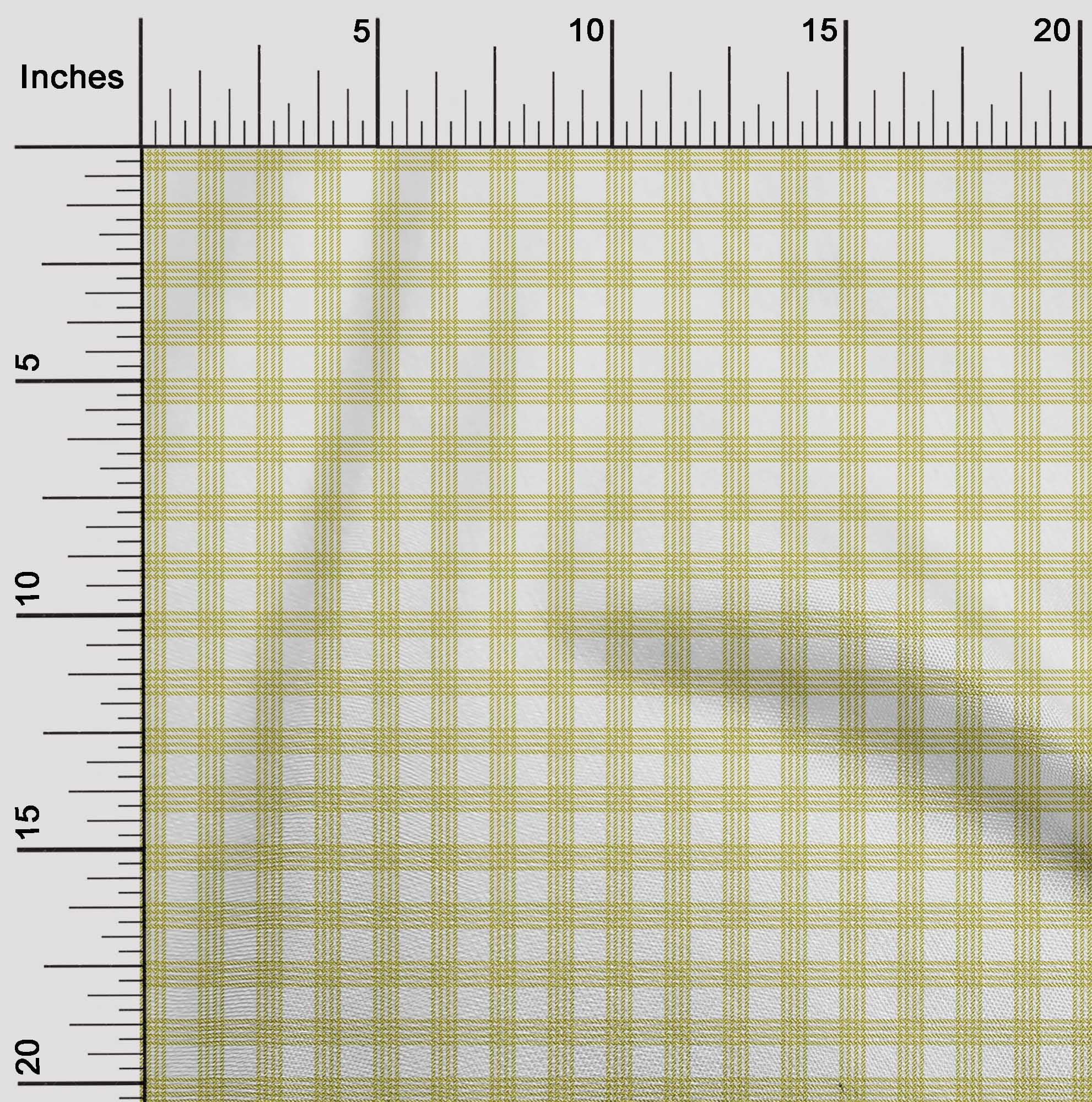 oneOone Cotton Cambric Fabric Gingham Check Print Sewing Fabric