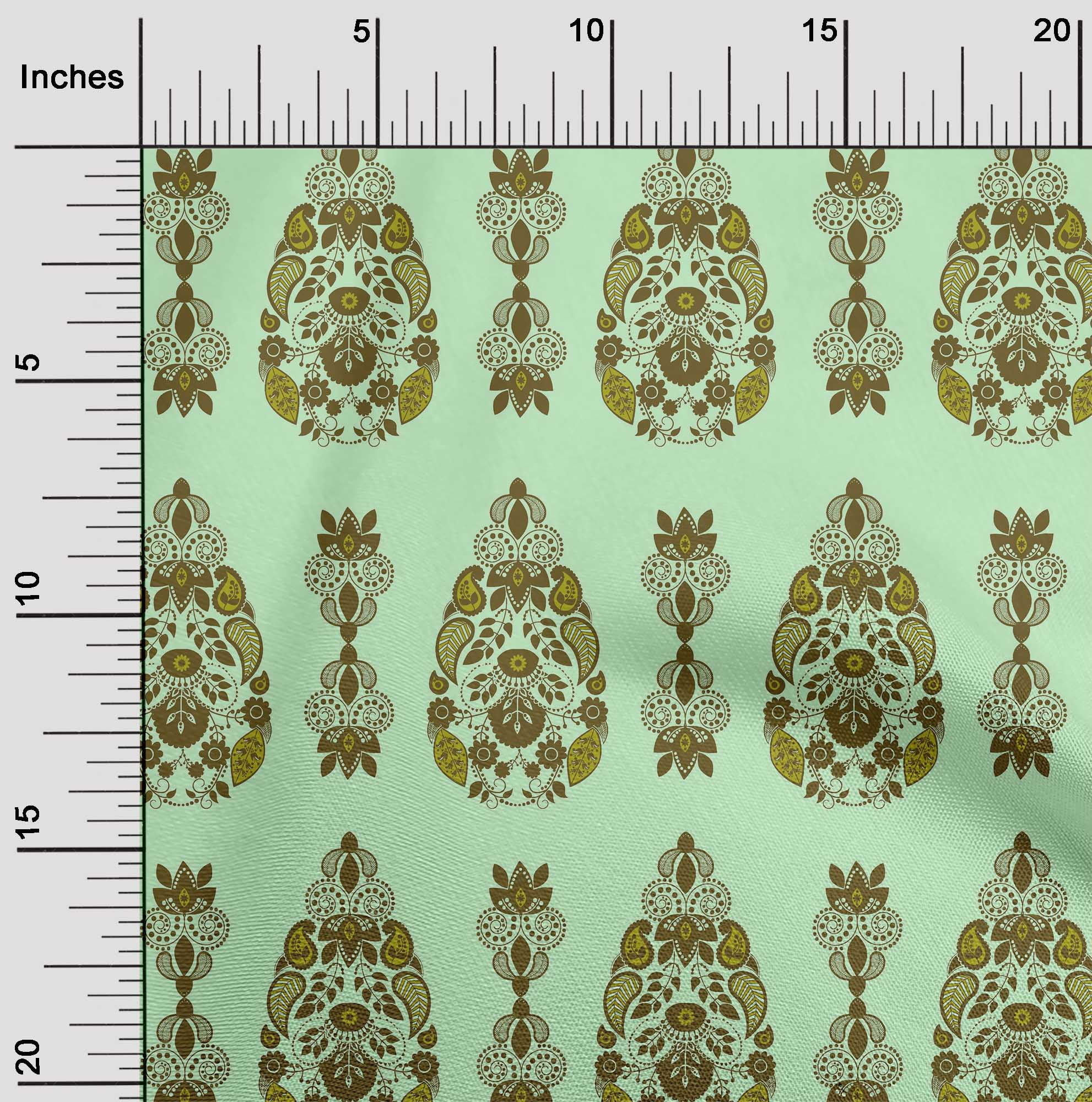 109 Bty Raa oneOone Cotton Poplin Fabric Leaves & Floral Ethnic Print Fabric BTY 42 ...