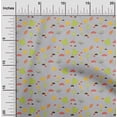 thumbnail image 1 of oneOone Cotton Poplin Fabric Mushroom|Leaves & Floral Clip Art Printed Fabric 1 Yard 42 Inch Wide, 1 of 4