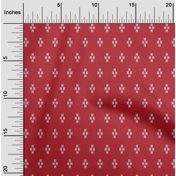 oneOone Cotton Poplin Fabric Plus Sign Kasuri Decor Fabric Printed BTY 56 Inch Wide
