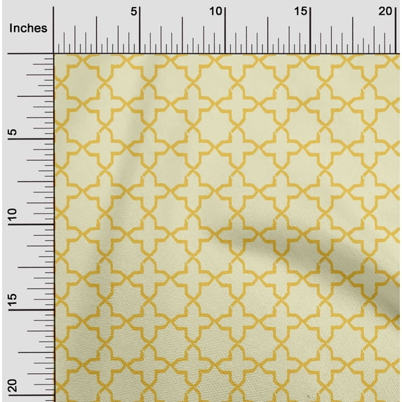 oneOone Cotton Poplin Fabric Quatrefoil Block Decor Fabric Printed BTY 42 Inch Wide